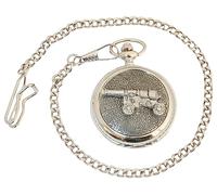Gamekeepers Cottage gifts Cannon Pocket Watch Pewter Fronted Quartz Personalised Gift 720