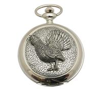 Gamekeepers Cottage gifts Capercaillie Pocket Watch Pewter Fronted Quartz Personalised Gift 62