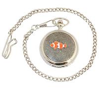 Gamekeepers Cottage gifts Clown Fish E Pocket Watch Pewter Fronted Quartz Personalised Gift 688