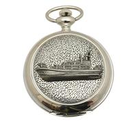 Gamekeepers Cottage gifts Lifeboat Pocket Watch Pewter Fronted Quartz Personalised Gift 430