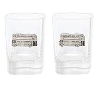Gamekeepers Cottage gifts London Bus Pair of Shot Glasses Crystal Cut Tot Party Gift 224