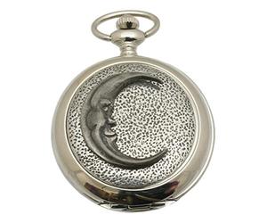 Gamekeepers Cottage gifts Man in The Moon Pocket Watch Pewter Fronted Quartz Personalised Gift 511