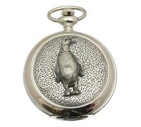 Gamekeepers Cottage gifts Penguin Pocket Watch Pewter Fronted Quartz Personalised Gift 264