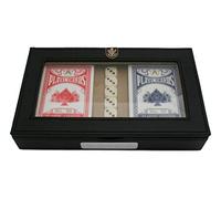 Gamekeepers Cottage gifts Queens Own Highlanders Playing Cards and 5 Dice in Black PU Case Poker Gift With Free Engraving ME34 TM