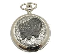 Gamekeepers Cottage gifts Romany Caravan Pocket Watch Pewter Fronted Quartz Personalised Gift 448