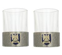 Gamekeepers Cottage gifts Royal Scots Dragoon Guards Pair of Pewter Based Round Shot Glasses 50ml Party Gift ME26