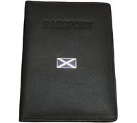 Gamekeepers Cottage gifts Scottish Flag Leather Passport Cover Black Holder RFID Safe Travel Gift 490