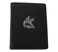 Gamekeepers Cottage gifts St George and The Dragon Bifold Card Holder Leather Black Wallet RFID Safe 577