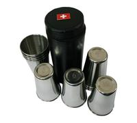 Gamekeepers Cottage gifts Switzerland Flag Numbered Peg Finder Stirrup Cups 1-10 in Black Leather Case Gift 622