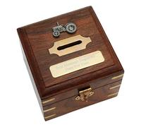 Gamekeepers Cottage gifts Tractor TE20 Wooden Money Box Chest With FREE Engraving Gift 375