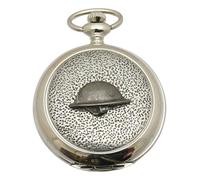 Gamekeepers Cottage gifts WW1 Soldier Helmet Pocket Watch Pewter Fronted Quartz Personalised Gift 337