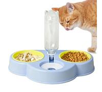 Gamelle D'eau Et De Nourriture Pour Chat - 3 Bols Surélevés, Automatique | Station Alimentation Abreuvoir Détachable Bouteille Hydratation Pour Chatons D'Intérieur Chiens Petits Moyens