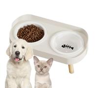 Gamelles surélevées pour chien - Station d'alimentation en céramique pour animaux de compagnie, gamelle d'eau et de nourriture antidérapante, grande capacité avec un design stable, matériau en céramiq