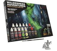 The Army Painter GameMaster: Wilderness Adventures Role-playing Paint Set, 15x18 ml Warpaints Fanatic Acrylic, 1 GameMaster Drybrush, 1 FREE Hard-plastic snap-fit Hag Miniature