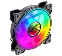 GameMax 120mm Infinity Addressable-RGB PC Case Fan Black, Infinity Mirror Center ARGB Light Effect 5V 3pin Motherboard Aura Sync 1200 RPM 3pin Power - Suitable For Computer Cases & CPU Liquid Coolers
