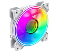 GameMax 120mm Infinity Addressable-RGB PC Case Fan White, Infinity Mirror Center ARGB Light Effect 5V 3pin Motherboard Aura Sync 1200 RPM 3pin Power - Suitable For Computer Cases & CPU Liquid Coolers