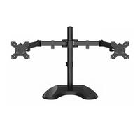 GameMax Dual Monitor Arm Stand LCD Desk Mount Freestanding For Two 13 Inch To 27 Inch Monitors VESA Dimensions Of 75x75 mm or 100x100 mm 180 Degrees Swivel Black