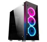 GameMax Eclipse PC Gaming Case Mid-Tower ATX, 3 x 120mm Halo Single-Ring Spectrum Fans Included, Tempered Glass, RGB Hub, RF Remote Controller, Water-Cooling Ready, Game with Style | Black