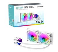 GameMax Ice Chill 240V ARGB CPU Liquid Cooler, AIO Cooler 240mm, 2 x 120mm ARGB Infinity PWM Fans, 800 to 2000RPM, 250W TDP, Supports Intel & AMD, Desktop Compatible