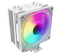 GameMax Ice Force CPU Cooler 200W TDP 4 x 6mm Copper Heatpipes & Aluminium Heat Sink CPU Air Cooler, FN12A-C8I 120mm PWM ARGB Cooling Fan For Intel LGA1700 / 115X / 1200 & AMD AM4 / AM5 | White