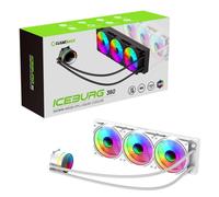 GameMax Iceburg 360mm ARGB CPU Liquid Cooler, AIO Cooler 360mm CPU Water Cooler For Intel & AMD, 3 x 120mm ARGB Infinity PWM Fans, 800 to 2000RPM & Infinity Mirror Rotatable Cap Design | White
