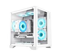 GameMax Infinity Mini Micro-ATX PC Gaming Case, Tempered Glass Side Panel | White