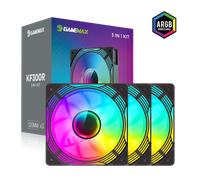 GameMax KF300R 3 Pack 120mm Infinity ARGB Black 4pin PWM Reversible Fan Blades Cooling Fans