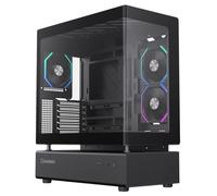 GameMax N80 BLK Curved Tempered Glass ATX PC Computer Case With Dual Chamber Layout, 5 x 120mm Reverse & 1 x 120mm ARGB PWM Fans, 360mm Watercooling Compatbility & USB Type-C 3.1 Gen2 Port