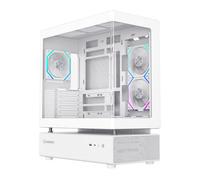 GameMax N80 White Mid Tower Tempered Glass PC Gaming Case with 6x ARGB
