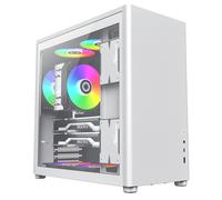 GameMax Spark Pro Tempered Glass Mid Tower Gaming Case - White