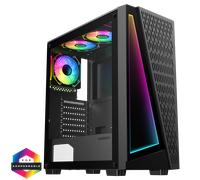 GameMax Prism Infinity ARGB Black ATX Mid-Tower Gaming PC Case with Tempered Glass Front & Side Panels - GMX-PRISM