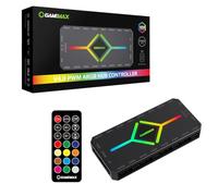 GameMax V4.0 Black Case Fan Hub - 9-Port PWM Fan Distributor With RF Remote & SATA Power