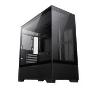 GameMax Vista Mini Black MATX Gaming Case with Tempered Glass Front and Side Panels and GameMax V4.0 ARGB PWM 9 Port Fan Hub Included