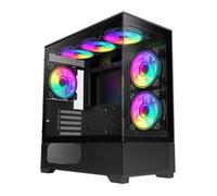 GameMax Vista Mini Black MicroATX PC Case with 6x Dual-Ring Infinity F
