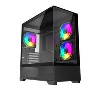 GameMax Vista Mini Tempered Glass MicroATX Tower PC Case Black with AR