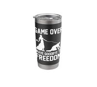 Gameover Wave Goodbye to Freedom Funny Wedding Stainless Steel Insulated Tumbler