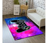 Gamepad Area Rugs Carpet Game Printed Living Room Mat Gamer Gaming Player Floor Mats for Bedroom Home Decor Reactor Blue Hot Pink Comfy Floor Mats Boys Gifts Polyester Floor Mat, 3'x5'