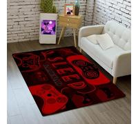 Gamepad Area Rugs for Gamer Rug for Boys Gaming Red Black Carpet Bedroom Floor Mats Doormats Video Game Mens Floor Mat for Teen Room Home Decor, 2'5"x4'