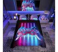 Gamepad Bedding Set for Boys Youth Teens Double Size Modern Gamer Comforter Cover,Video Game Duvet Cover Kids Girls, Novelty Gradient Action Buttons Decor Printed Bedspread Cover