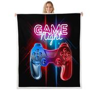 Gamepad Blanket for Kids Boys Teens Gamer Throw Blanket Video Game Gamepad Fleece Blankets Colorful Game Controller Sherpa Blanket for Chair Office Room Plush Blankets 40x50 Inch