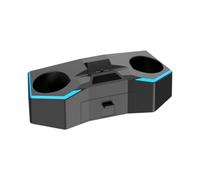 Gamepad Charging Dock for Console Rooms | Two Handle Resting Platform, Guided Fit Layout, LED Light Detail, Compact ABS Base, Desk Storage Helper