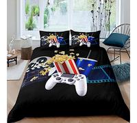 Gamepad Comforter Cover Retro Movie Theme Duvet Cover Cinema Film Video Games Bedding Set For Kids Teen Boys Girls Novelty Gaming Controller Quilt Cover Gamer Room Decor 3Pcs Double Size