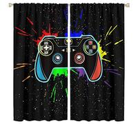 Gamepad Curtains Game Blackout Window Curtain,Colorful Video Gamer Gamepad for Teen Boys Bedroom Gaming Controller Thermal Insulated Darkening Room Curtains,2 Panel W42 xL45