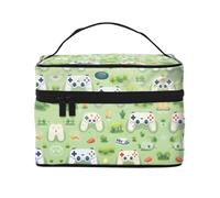 Gamepad in the grass Women's Large Capacity Makeup Bag, Portable Travel Makeup Bag, (9x6.5x6.2 inches) Girls Large Makeup Bag Storage Bag