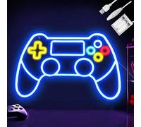 Gamepad Neon Sign, Battery or Usb Powered for Gaming Room Decor, Adjustable Brightness Gamepad Neon Light Gift for Men Boys (16.5 x 11.2 inches)