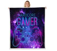 Gamepad Plush for Girls Boys Kids Sofa Couch Bedroom Decor Gamer Fleece Blanket Video Game Plush Blanket Modern Game Controller Purple Galaxy Baby 30"x40"