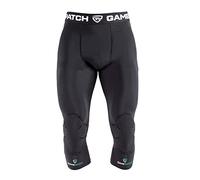 Gamepatch 3/4 Tights with Knee Padding | Shock Absorbing Technology for Knee & Joint Protection | Men Women Kids, Black, Size XXL