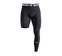 Gamepatch Single-Leg Tights Left | Leg Muscle Recovery & Support | Quick Dry Technology | Men Women Kids, Black, X-Large