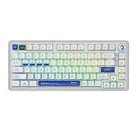 GAMEPOWER Gasket Pro 75% Mechanical Gaming Keyboard, Triple Mode, 81 Keys, Knob Switch, Macro, 3000mah, 60M Click Linear Blue switches, Wired/2.4G/Bluetooth 5.1, RGB Backlit, LCD Screen, Transparent