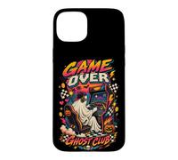 Gamer Arcade Ghost Club Retro Video Game Halloween Theme Case for iPhone 15 Plus